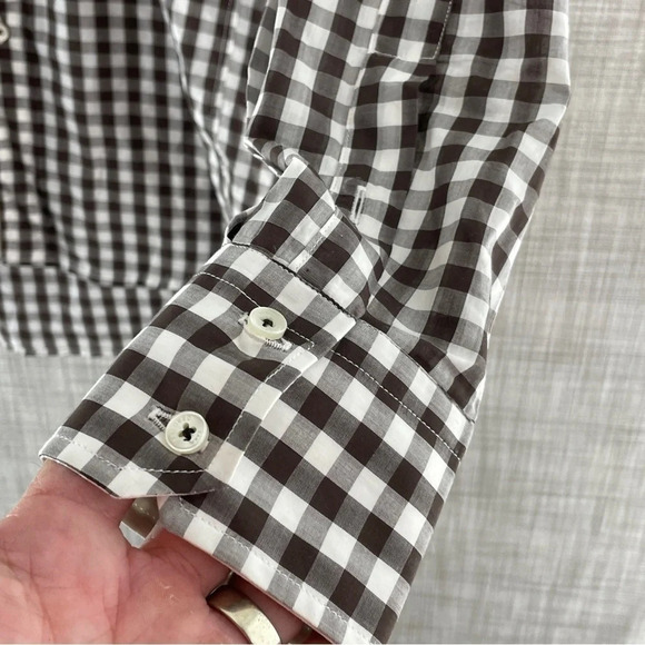 Zara Man Tailored fit Brown Plaid button down long sleeve shirt M. 8899/b - Picture 5 of 8